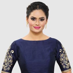 Madhu Fashion Embroidered Saree Blouse-image-18