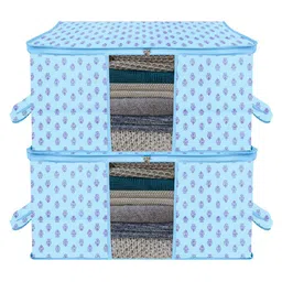 Kuber Industries Blue Set of 2 Regular Swab Storage Organisers-1