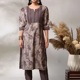 Anouk Floral Printed Regular Straight Kurta with Trousers-picture-24