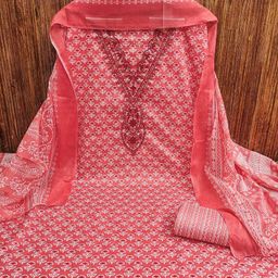 Maroosh Floral Printed Sequinned Cotton Unstitched Dress Material-image-90