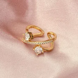 SALTY Celestial AD Gold Ring For Women & Girls Finger Ring Jewellery Accessories-57