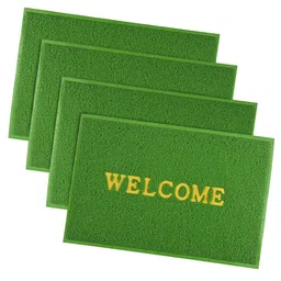 Kuber Industries Set Of 4 Green Anti-Skid Doormats-48