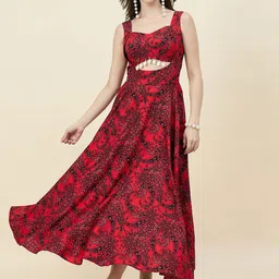 aayu Women Ethnic Motif Printed Cut-Out Fit & Flare Maxi Dress-image-43