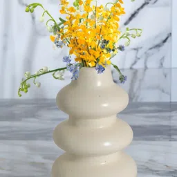 The Decor Lane Off-White Glossy Decorative Ceramic Flower Vase-picture-7