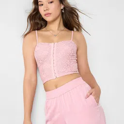 Honey by Pantaloons Women Self Design Crop Top-picture-33