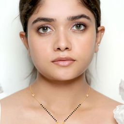 BHIMA 22K BIS Hallmark 916 Purity Yellow Gold Black Beaded Infinity Fancy Chain-image-24