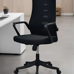 Royaloak Black Atlas Adjustable Study Chair With Revolving Base-image-100