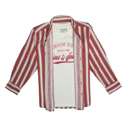 Gini and Jony Boys Comfort Fit Vertical Striped Spread Collar Cotton Casual Shirt-image-13