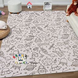 Kaleen India Black Cartoon Characters Anti-Skid Polyester Carpet-picture-1