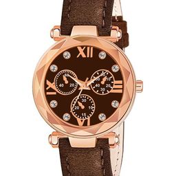 CSAMON Women Embellished Dial & Textured Straps Analogue Watch GR379RG Mina BRO Ve L-image-93