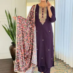 TWINS LADY Women Ethnic Motifs Embroidered Kurta with Trousers & Dupatta-picture-30