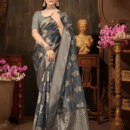 Aagiri Woven Design Zari Organza Banarasi Saree-25