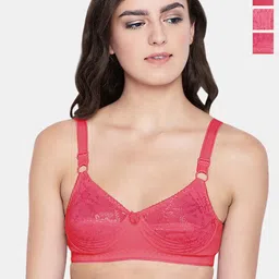 Bodycare Women Pack of 3 Self Design Non Padded Non wired Full Coverage Bra-3