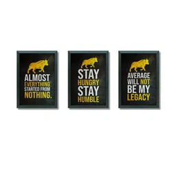 Aisha Decorz Black Set of 3 Wood Quotes Wall Paintings-picture-26