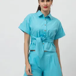 7OUNCE Solid Shirt With Shorts Co-Ords-image-86