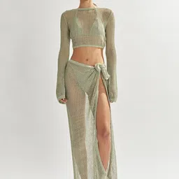 Addery Sheer Mesh Two-Piece Cover-Up Set-image-5