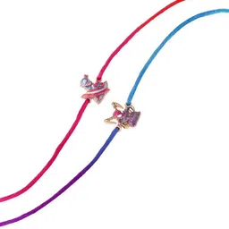 Sangria Kids Set Of 2 Thread Rakhis With Roli Chawal Chandan & Mishri image 5