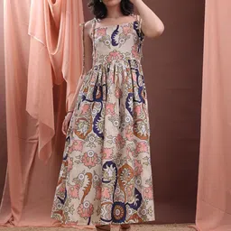 OBSHIVKA Women Square Neck Cotton Dress-image-27