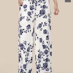 Esplendido Women Pack Of 2 Printed Pure Cotton Wide Leg Flared Lounge Pants-picture-8