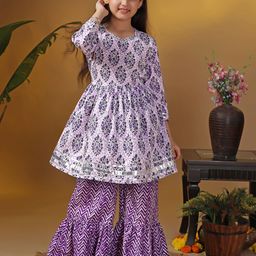 BAESD Girls Printed Regular Kurta with Sharara-picture-34