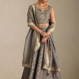 Soch Printed Beads And Stones Ready To Wear Lehenga And Blouse With Dupatta-image-9