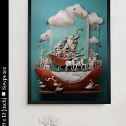 SOWPEACE Turquoise Blue & White 1 Piece Canvas Abstract Wall Photographs-image-60