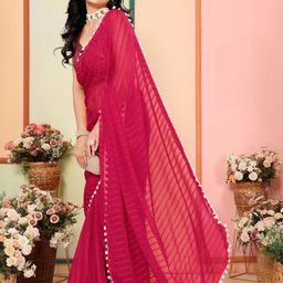 Anouk Striped Gotta Patti Pure Georgette Saree-image-13