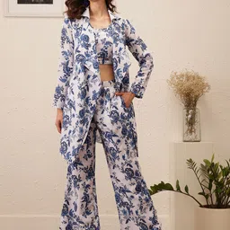 ATRAENTA Round Neck Printed Top with Trousers & Shrug-picture-12