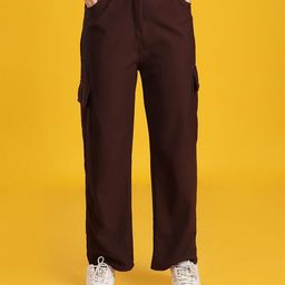 The Dance Bible Women Relaxed Straight Fit Easy Wash Cargo Trousers-image-94