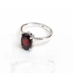 GenZcomplex Silver-Plated Copper Garnet Finger Ring-97