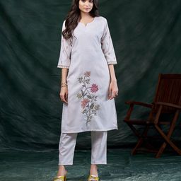 MISS CLOTHING Women Floral Embroidered Straight Kurtas-picture-25