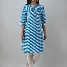BAESD Leheriya Printed Round Neck Pure Cotton Straight Kurta-image-50