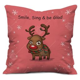 Indigifts Pink and Brown PrintedPre-Filled Cushion-image-50