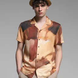 Jack & Jones Men Cuban Collar Abstract Printed Casual Shirt-image-93