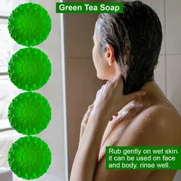 GROOVY Set Of 4 Green Tea Bathing Bar - 100 g Each image 3