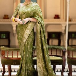 CaniBani Green Silk Blend Banarasi Sarees-picture-45