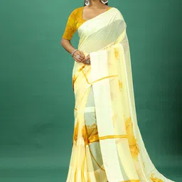 NIRMAL CREATION Floral Printed Satin Saree-image-91