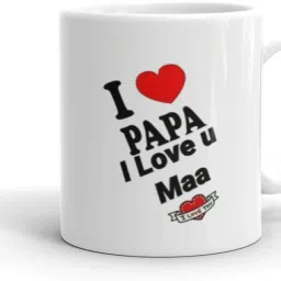 I Love My Papa Love You Maa I Love You Printed Coffee Cup 330 ml Special Gift for Dad And Mom600 Ceramic Coffee Mug-image-56
