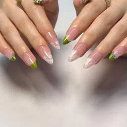GLOW CUPID Set Of 25 Glossy Finish Reusable Press On Nails - Spring-Meadow-13