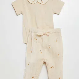 KIABI Boys Peter Pan Collar Pure Cotton Leotard With Trousers-image-83