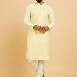 Twamev Men Woven Design Woven Design Kurta with Churidar-23