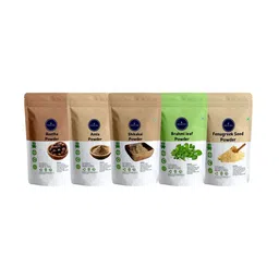 VEDICINE Set Of 5 Amla Reetha Shikakai Fenugreek Brahmi Powder For Hair Care - 50 g Each-87