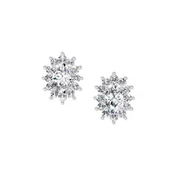 Sparkles Lab Grown Diamond 0.69 Carat Oval Halo Stud Earrings 14K White Gold-image-65