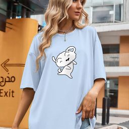 TOGS & TERRE Women Graphic Printed Round Neck Cotton Oversized T-shirt-picture-29