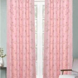 Aura Pink & Green 2 Pieces Floral Long Door Curtain-picture-46