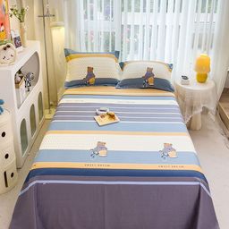 JC HOME Blue Cartoon Characters Pure Cotton 220 TC Single Bedsheet Set-2.30 m x 1.60 m-picture-16