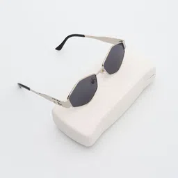 PELLE LUXUR Unisex Browline Sunglasses with UV Protected Lens PL25GS232-58