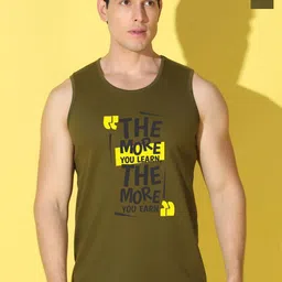 WOOSTRO Pack Of 2 Pack Of 2 Scoop Neck Ultra-Soft Gym Vests VWS26(MORE OLIVE)(PLAIN OLIVE)-image-89