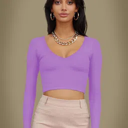 Dream Beauty Fashion V-Neck Fitted Crop Top-picture-20