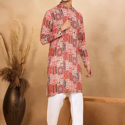 KRAFT INDIA Men Ethnic Motifs Printed Regular Kurta with Pyjamas-picture-20
